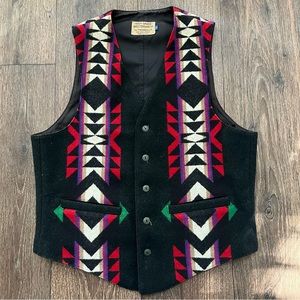 Vintage Pendleton 100% high grade Wool aztec tribal southwestern vest 40 L READ